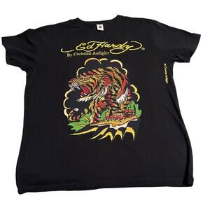 Ed Hardy | Don Vintage Y2K Men Tiger Graphic Shirt XL Christian Audigier Tattoo